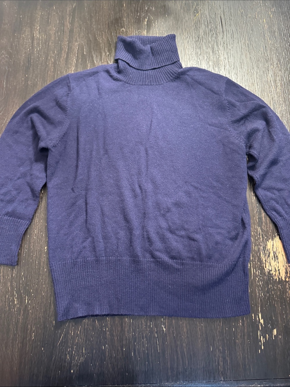 Banana Republic Navy Blue Women's Turtleneck Sweater Italian Merino Wool
